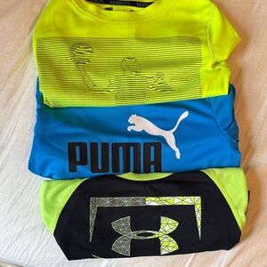 Boys 3 Shirt Bundle Youth Sizes 5-6 (Under Armour, Puma)